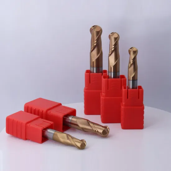Mts Tungsten Carbide HRC55 4/2 Flutes Ball Nose Carbide End Mill with Cutting Tool CNC Milling Cutter Drill Bits Machine Tool